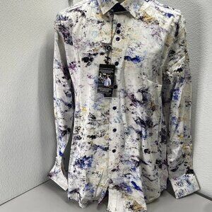 Au Noir Men’s Magnani Long Sleeve Button-Up Shirt Size 4XL White